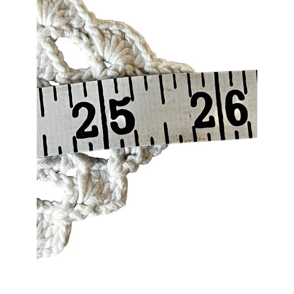 Handcrafted Linen & Crochet Doily Cream Centerpiece 26x20 Wedding Country Core - Picture 4 of 10